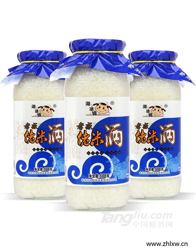 湖冰娃孝感佬米酒888g瓶装（蓝）图1