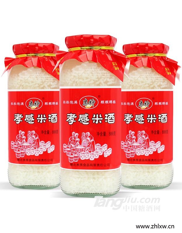 米神孝感佬米酒888g瓶装图1