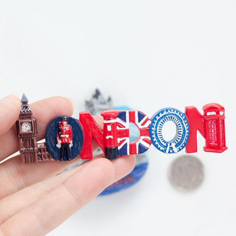 哈比创意 英国伦敦文创旅游纪念3D立体磁贴树脂冰箱贴现货批发图4
