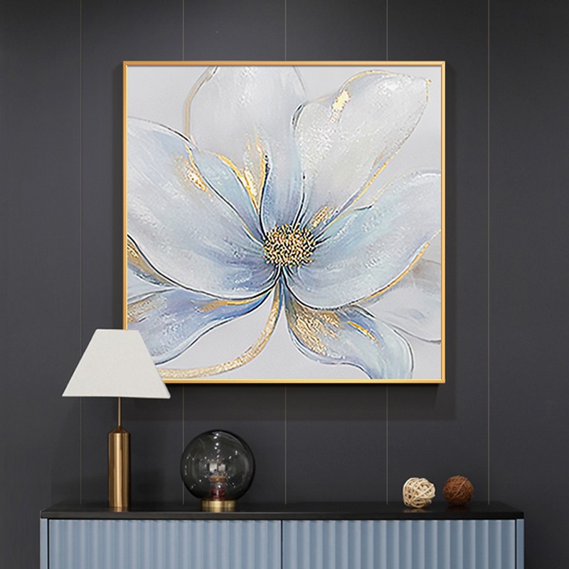 手绘花卉油画现代轻奢装饰画客厅卧室背景墙壁画高档餐厅玄关挂画图3