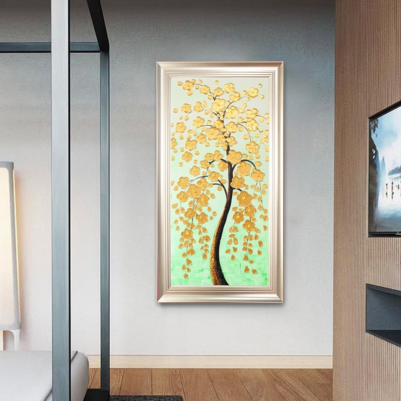 纯手绘油画山水画大幅现代艺术画抽象玄关挂画沙发背景墙装饰画图5