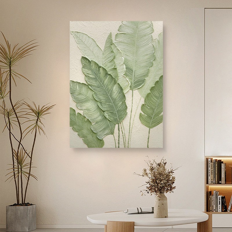 家大业大纯手绘油画客厅背景墙壁成品挂画无框手工大幅立体肌理画图4
