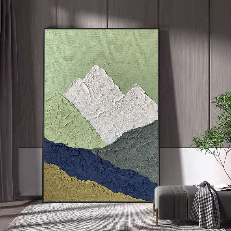 纯手绘油画厚肌理壁画抽象立体客厅装饰画轻奢大幅落地画玄关挂画图3