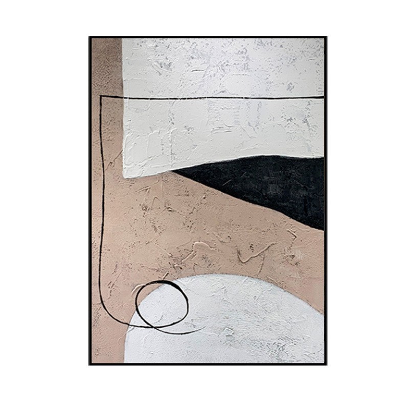 纯手绘油画立体砂岩画现代简约客厅沙发背景墙竖版挂画玄关抽象画图5