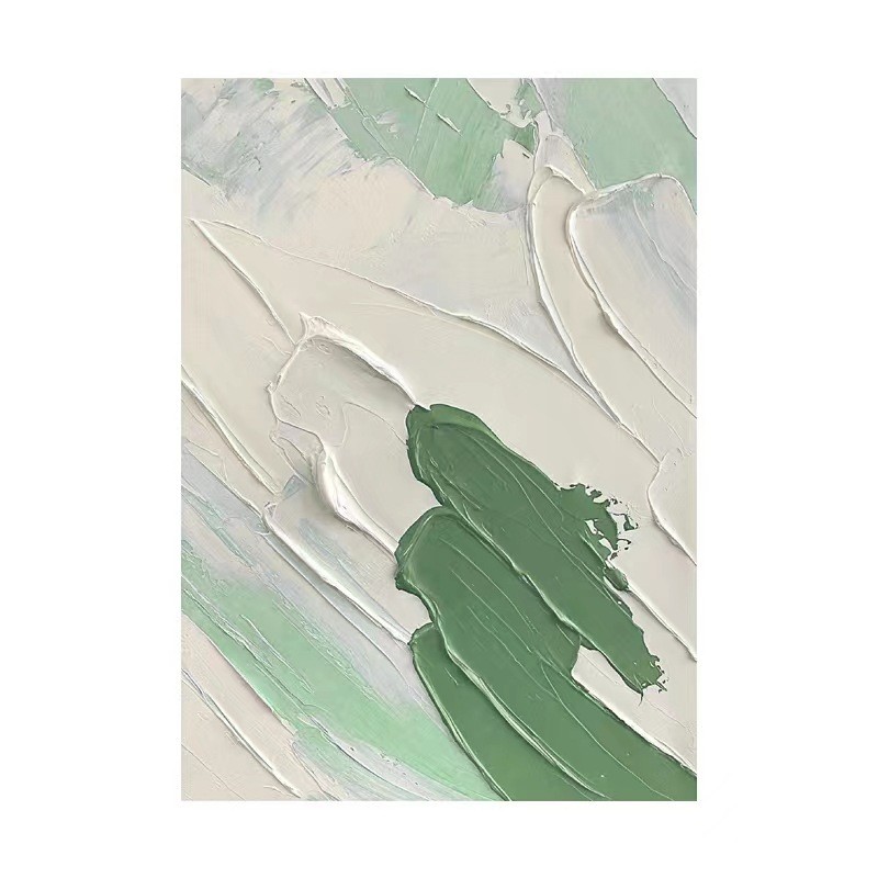 纯手绘油画北欧现代清新肌理油画绿色客厅落地画玄关背景抽象油画图5