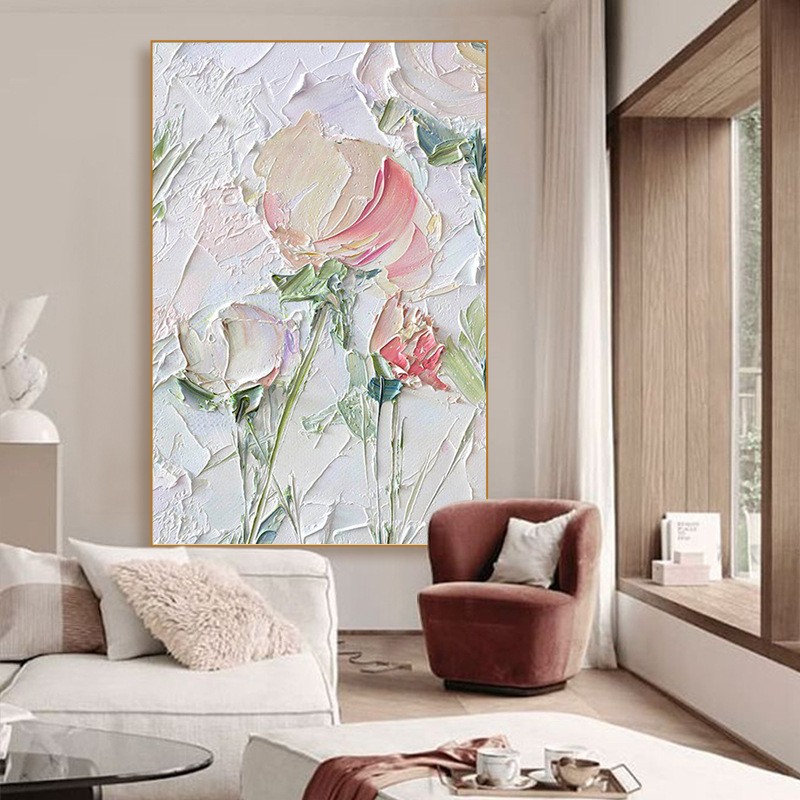 100%纯手绘装饰油画现代简约肌理画客厅沙发装饰油画餐厅 玄关挂画图5