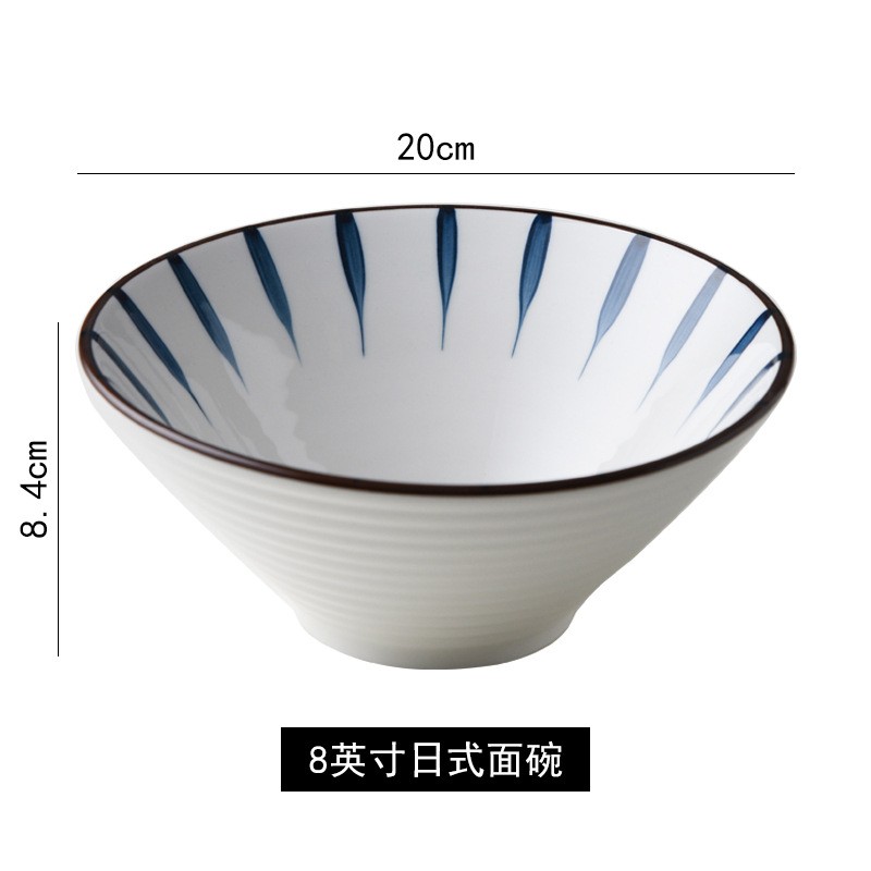 ins创意日式陶瓷沙拉碗家用大号网红泡面碗喇叭碗斗笠碗手 绘餐具图4