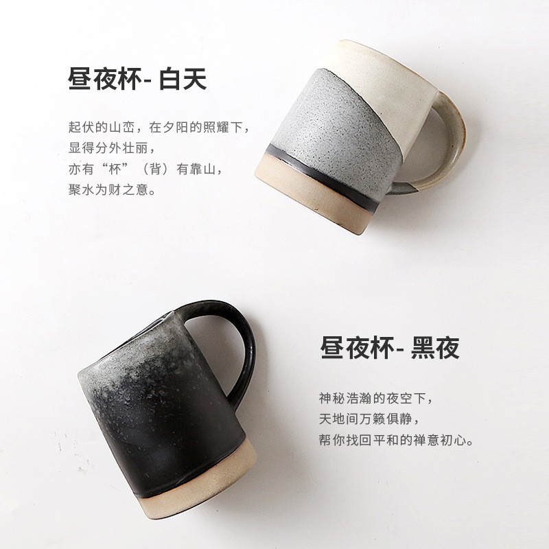 窑变马克杯ins复古粗陶咖啡杯挂耳国潮日式手捏陶瓷杯印刷logo图2