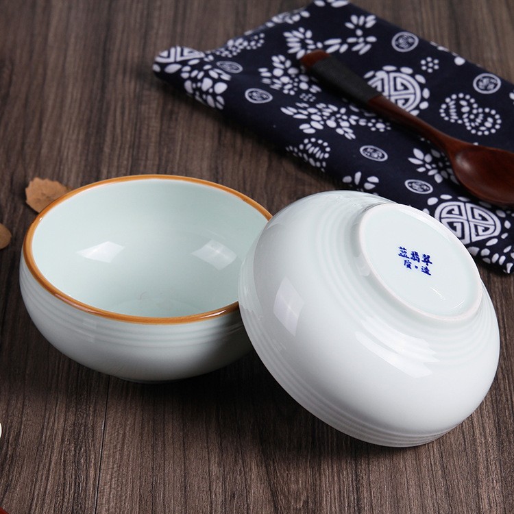 厂家新中式陶瓷碗 家用居家手绘瓷碗 个性花卉鼓肚陶瓷饭碗图4