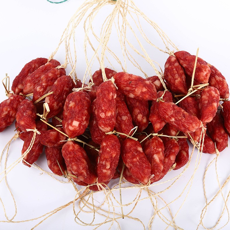 广式10斤散装脆皮粒肠短肠枣肠腊肠腊肉 饭堂餐饮腊肠厂家批发图2