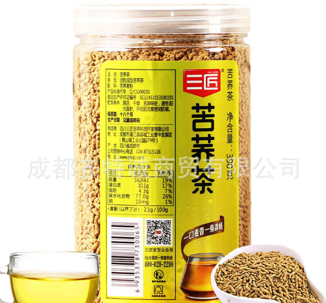 三匠 苦荞茶黄苦荞茶390g 量贩罐装听筒装 四川特产荞麦茶叶图4