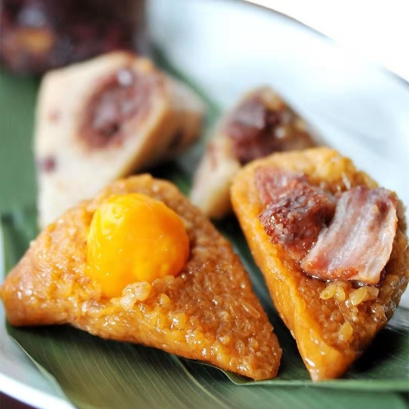 嘉兴肉粽子蛋黄鲜肉粽豆沙蜜枣甜粽特产速食厂家团购批发传统糕点图3