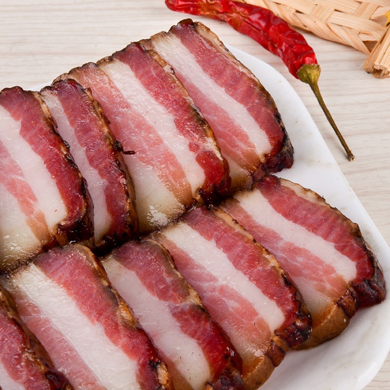 厂家直供散装柴火烟熏五花腊肉 农家土猪腊五花肉 湖南特产批发图4