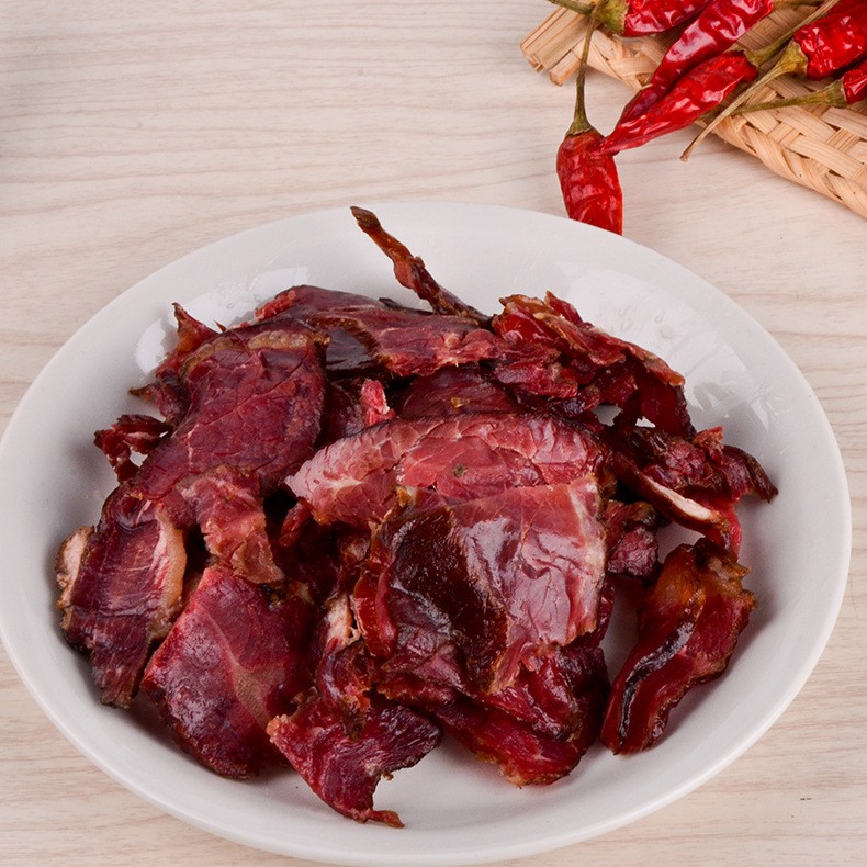 厂家直供 湖南特产腊黄牛肉 英田牌柴火烟熏500g腊黄牛肉 牛肉条图4