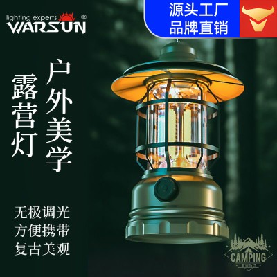 沃尔森厂家CP01野营灯马灯户外超长续航摆摊帐篷灯充电复古露营灯