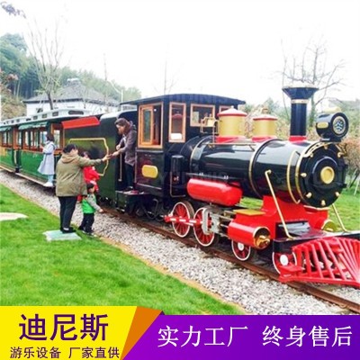 户外轨道火车 景区代步可坐人蒸汽观光车 稻田花海小火车游乐设备