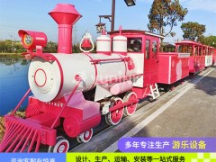 网红电动轨道小火车 可坐人 旅游观光蒸汽仿古有轨小火车 迪尼斯