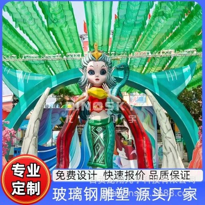 内透光带动作大型玻璃钢雕塑 商场广场展会景观卡通形象动物雕像