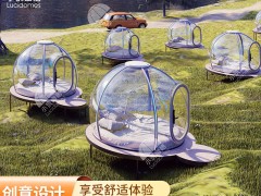 透明户外露营星空屋 创意大床星空房LED灯帐篷景区mini泡泡屋厂家